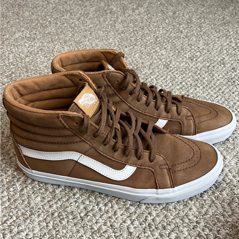 Men’s 10 - Skate Hi Brown Suede Vans Shoes
